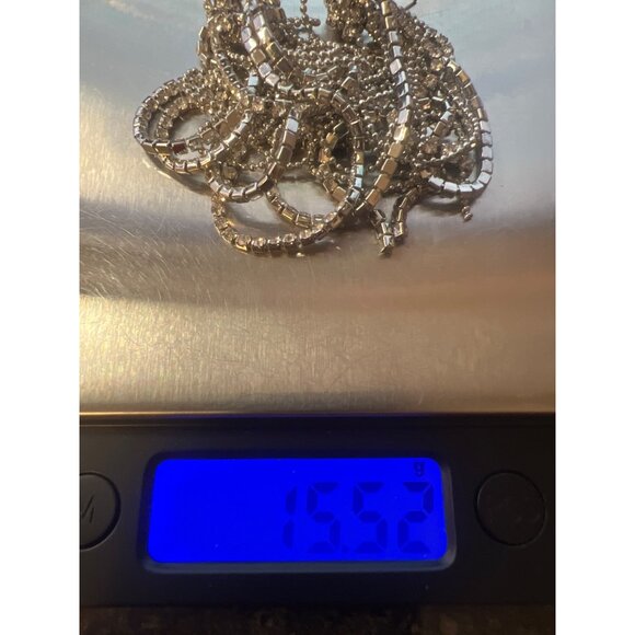 Rhinestone Ball Chain Tassel Earrings Post 4" Drop Lovers Knot Glamour Holidays - Picture 7 of 14